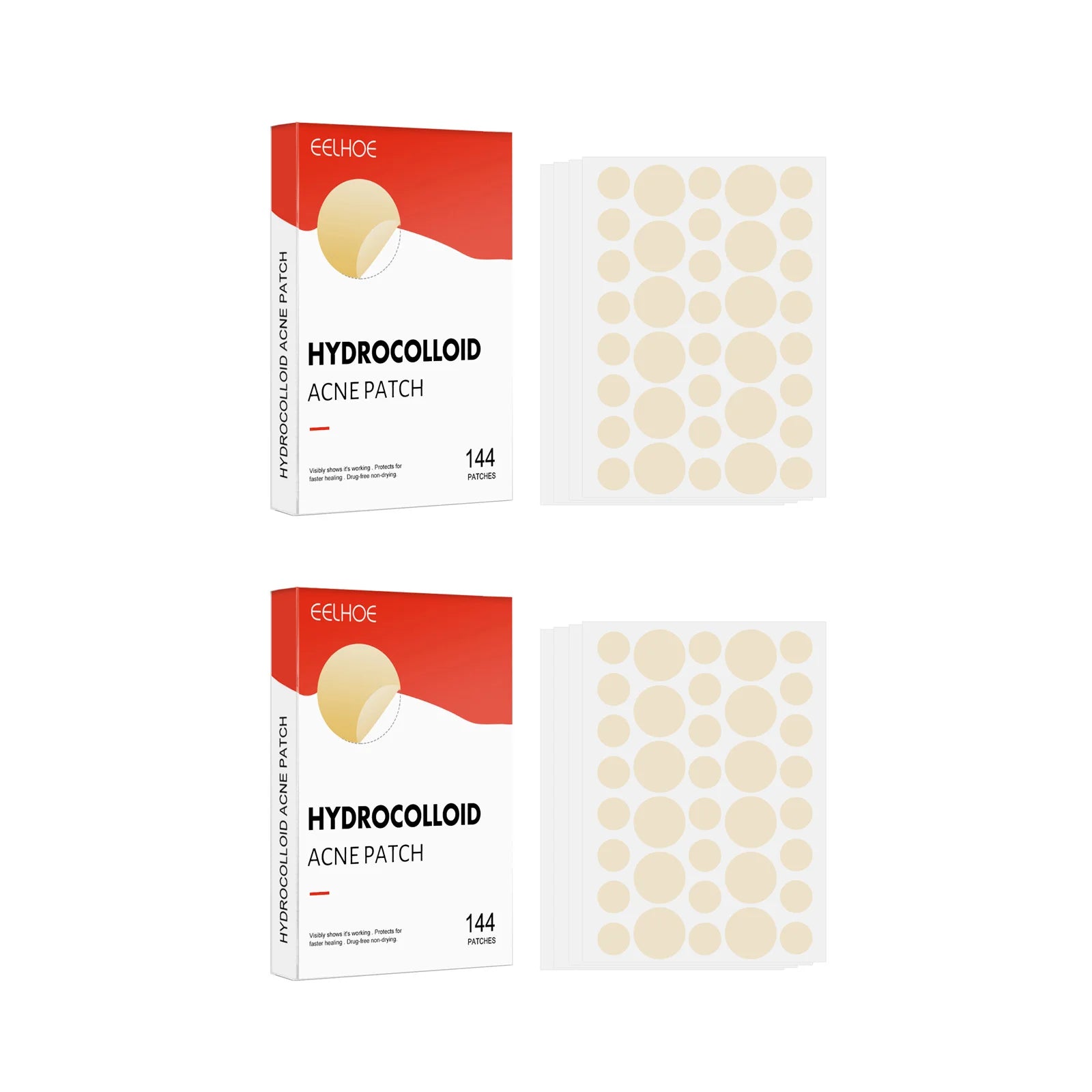 Hydrocolloid Acne Patches – Invisible, Breathable & Makeup-Friendly (2 Sizes)