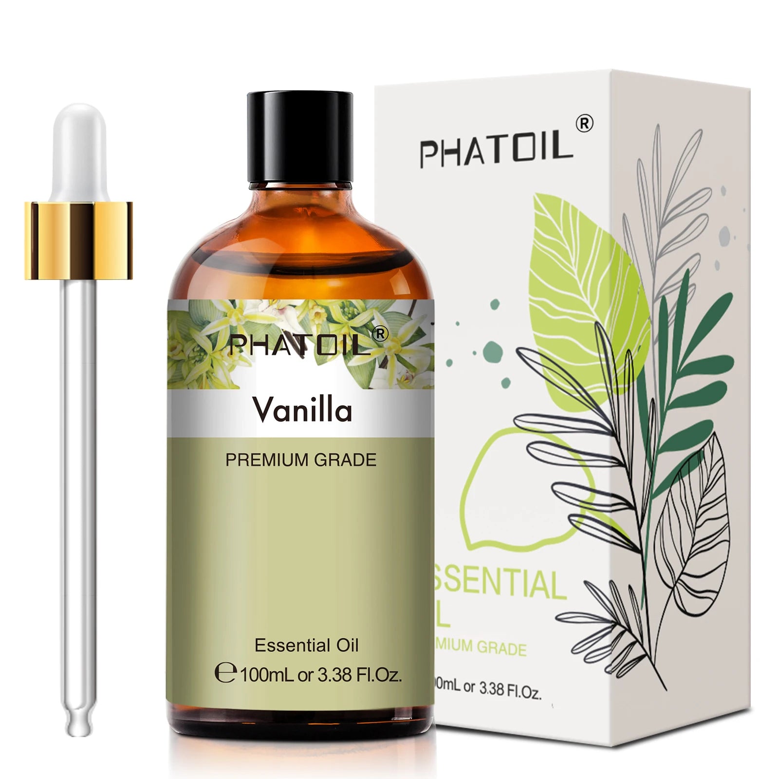 PHATOIL 100ml Pure Essential Oil - Select Your Aroma: Eucalyptus, Lavender, Vanilla, Lemon, & More for Diffusers