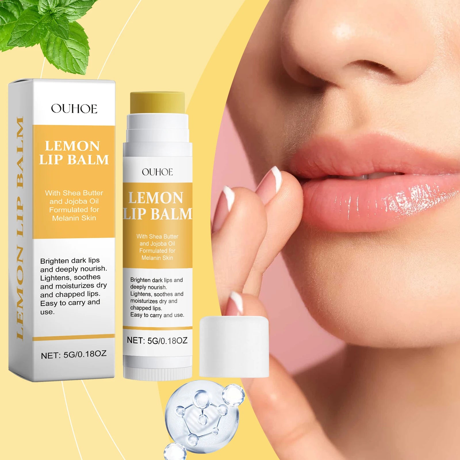 Lemon Ginger Turmeric Lip Care Balm (Exfoliating & Brightening)