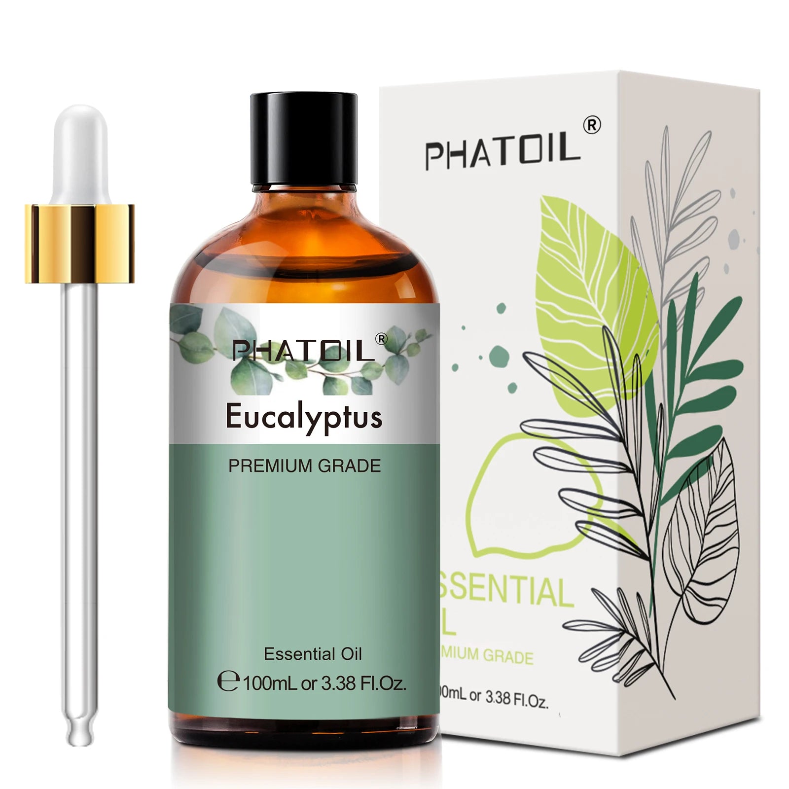 PHATOIL 100ml Pure Essential Oil - Select Your Aroma: Eucalyptus, Lavender, Vanilla, Lemon, & More for Diffusers