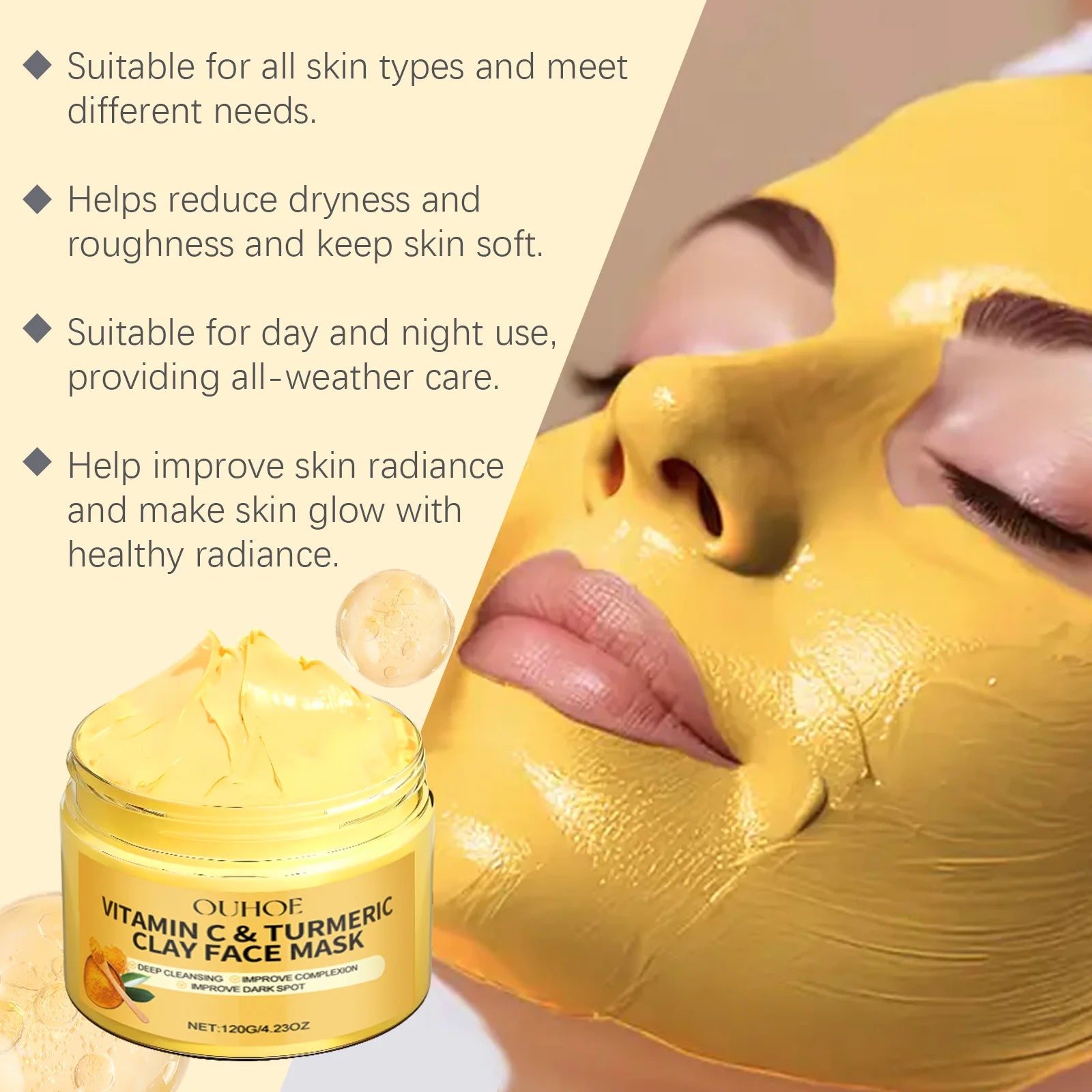 Turmeric & Vitamin C Clay Mask (Dark Spot Corrector)