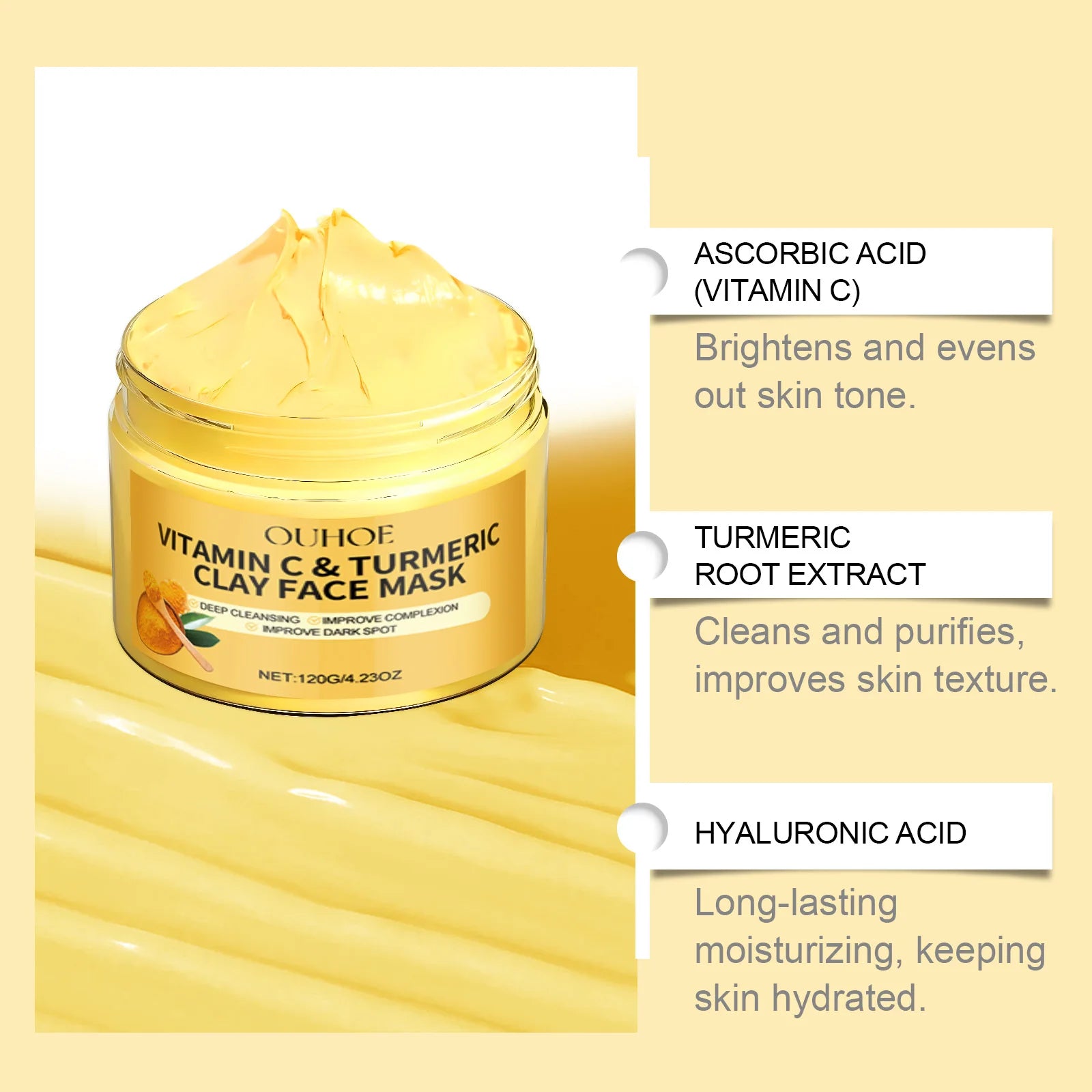 Turmeric & Vitamin C Clay Mask (Dark Spot Corrector)