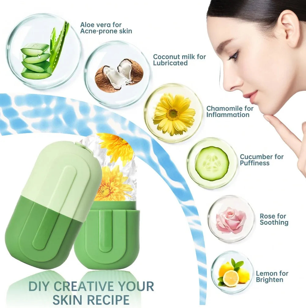 Silicone Ice Face Roller Mold - Advanced Face Lifting, Contouring, and Eye Massager Tool