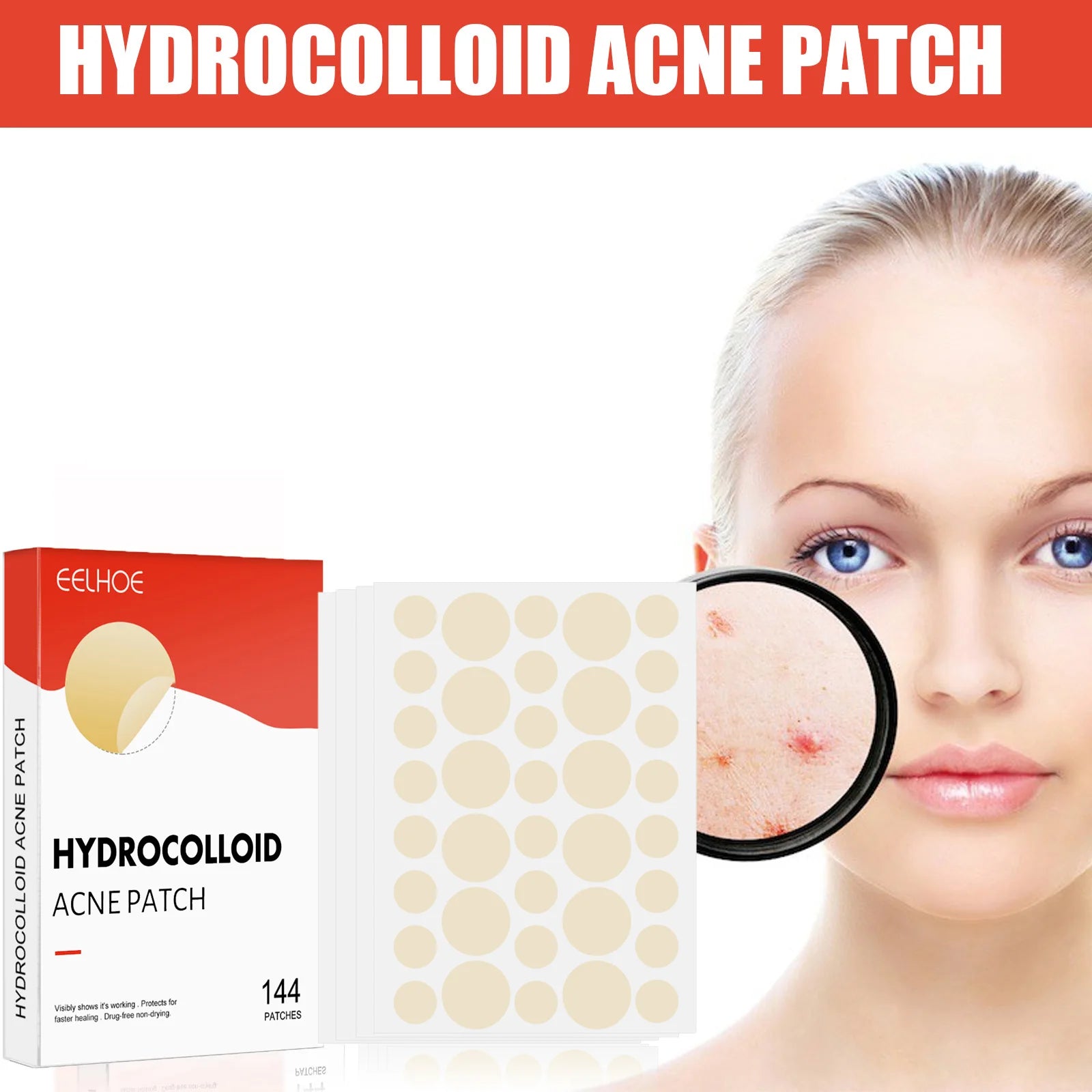 Hydrocolloid Acne Patches – Invisible, Breathable & Makeup-Friendly (2 Sizes)
